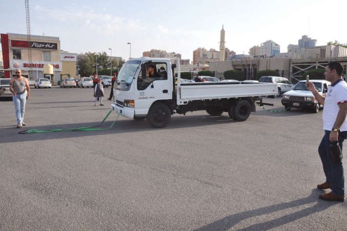 شمشون خلال تنفيذ احد العروض﻿