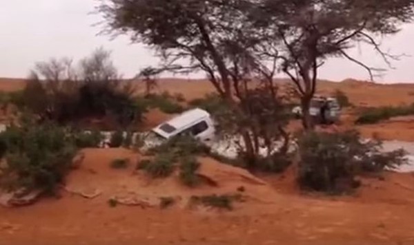 بالفيديو.. نجاة سعودي وعائلته من الغرق أثناء محاولتهم عبور السيل