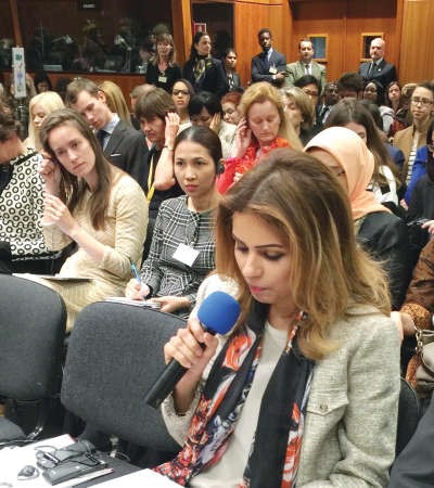 دسارة الركيان تلقي كلمتها في احتفال منظمات الامم المتحدة بيوم المراة العالمي﻿