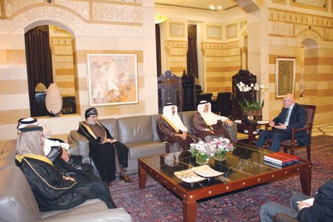 رئيس الحكومة تمام سلام مستقبلا سفراء مجلس التعاون الخليجي في السراي 	محمود الطويل﻿