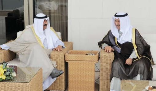 سمو رئيس الوزراء الشيخ جابر المبارك مستقبلا الشيخ مشعل الاحمد