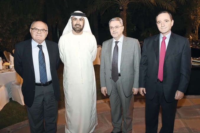 سفراء لبنان دخضر حلوة والامارات رحمة الزعابي والعراق محمد حسين بحر العلوم والاردن محمد الكايد 