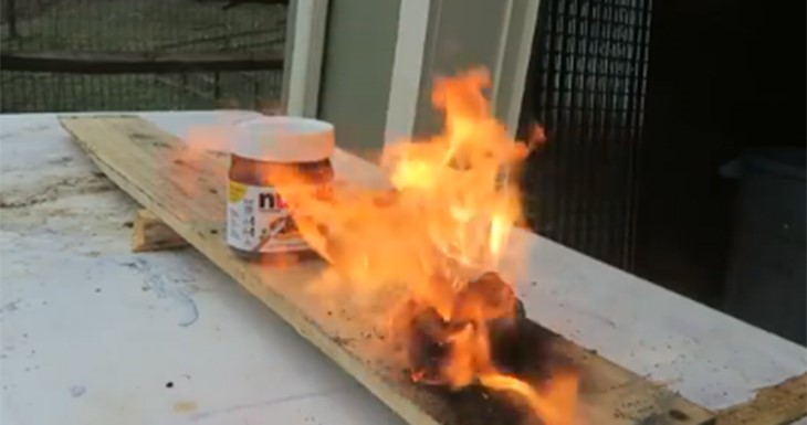 بالفيديو.. طريقة سحرية لإشعال النار بـ"النوتيلا" !
