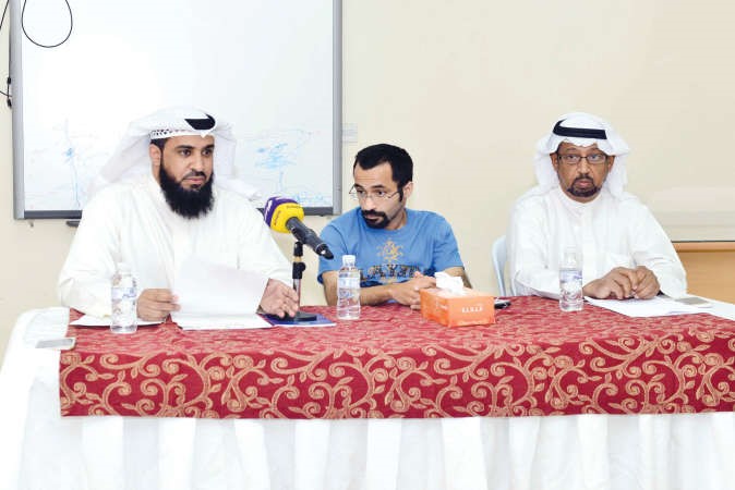 علي الثويني وفهد المطيري خلال المؤتمر الصحافيشانافاس قاسم﻿