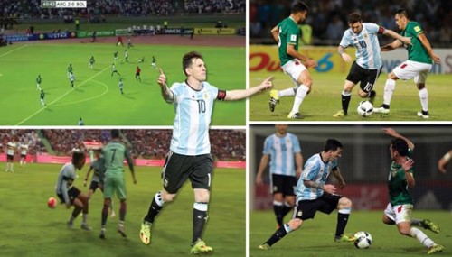 بالفيديو.. ميسي يبدع .. تلاعب بمدافعي بوليفيا وكان قريبا من "هدف مارادوني"