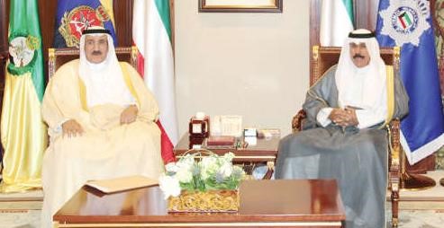 سمو ولي العهد الشيخ نواف الاحمد مستقبلا ماحمد الجسار 