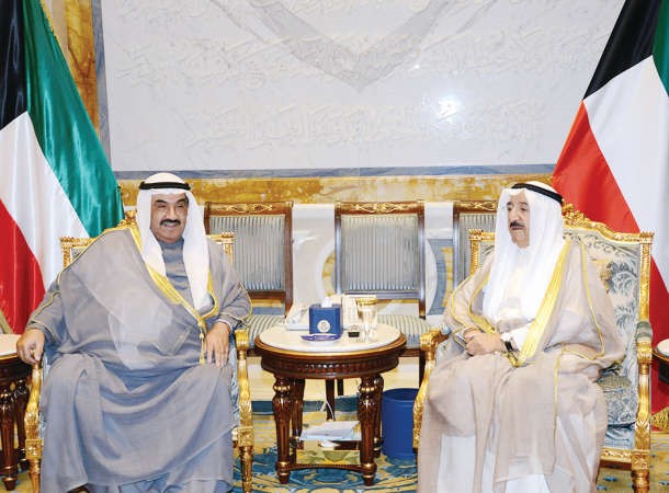 صاحب السمو الامير الشيخ صباح الاحمد مستقبلا سمو الشيخ ناصر المحمد