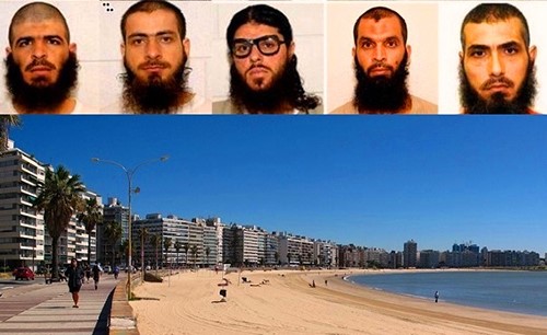 مونتيفيديو وضيوفها، من اليمين جهاد دياب ومحمد معطان وعبد الهادي فرج واحمد عدنان عجام وعلي حسين شعبان