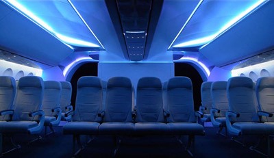فئة انظمة الكبائن حازت شركة Aerospace BA على جائزة انظمة الكبائن لابتكارها لنظام Viu LED للاضاءة ووتيح عناصر LED القابلة للحركة في هذا النظام اضاءة كافة المساحات في الكبينة