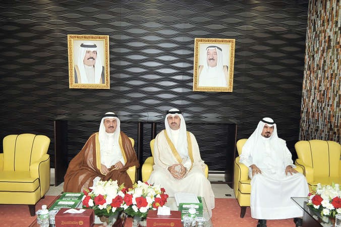 الشيخ نمر الصباح والشيخ مالك الصباح قبل انطلاق المعرض