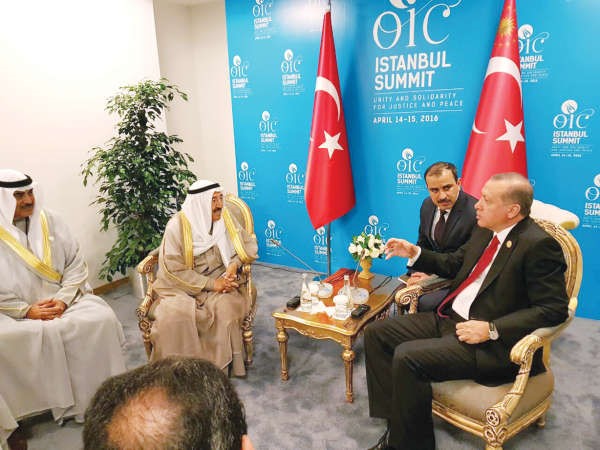 صاحب السمو الامير الشيخ صباح الاحمد خلال لقائه الرئيس التركي رجب طيب اردوغان﻿