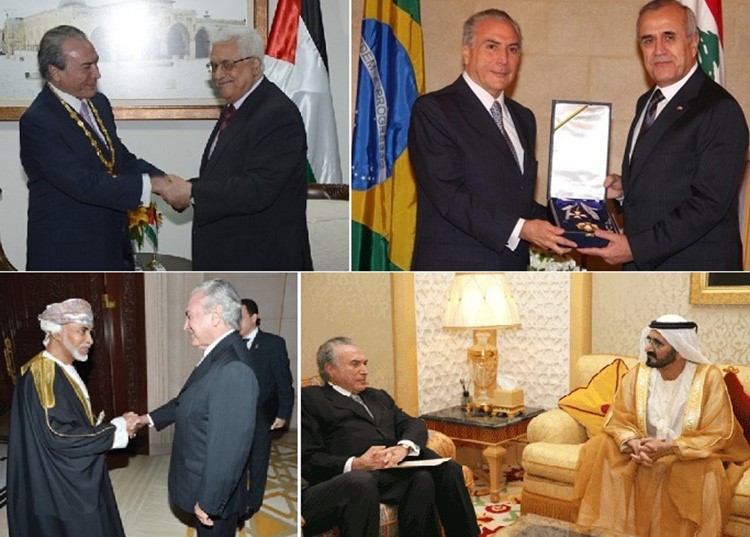 في 2011 زار لبنان والتقى برئيسه ميشال سليمان، وفي 2013 زار فلسطين واستقبله الرئيس محمود عباس، وفي العام نفسه زار ابوظبي، ثم دبي وكان له لقاء بحاكمها الشيخ محمد بن راشد ال مكتوم، وزار عمان واستقبله السلطان قابوس