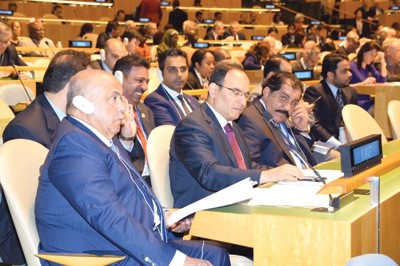 الفريق سليمان الفهد والسفير منصور العتيبي واللواء عبد الحميد العوضي في مقدمة وفد الكويت
