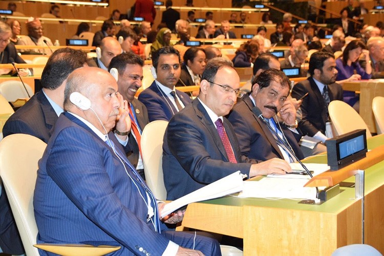 وكيل وزارة الداخلية الفريق سليمان الفهد خلال الدورة الاستثنائية للجمعية العمومية في الامم الامم