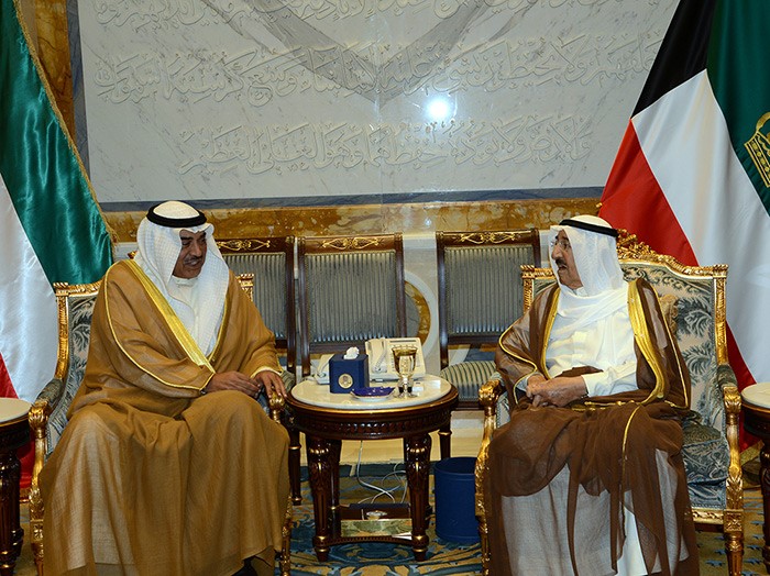 ومستقبلا النائب الاول لرئيس مجلس الوزراء ووزير الخارجية الشيخ صباح الخالد
