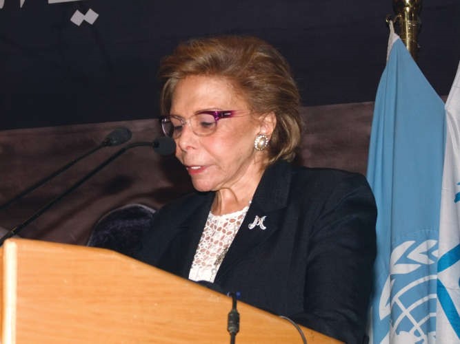 السفيرة ميرفت التلاوي تلقي كلمتها 