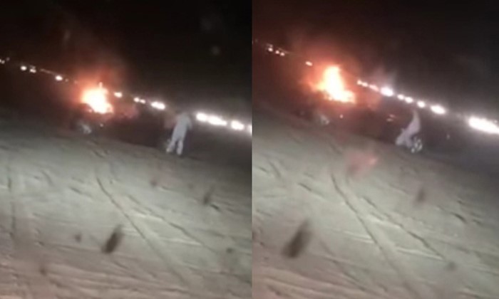 بالفيديو.. سعودي يقفز في سيارة مشتعلة لينقذ طفلة بعد مصرع والديها
