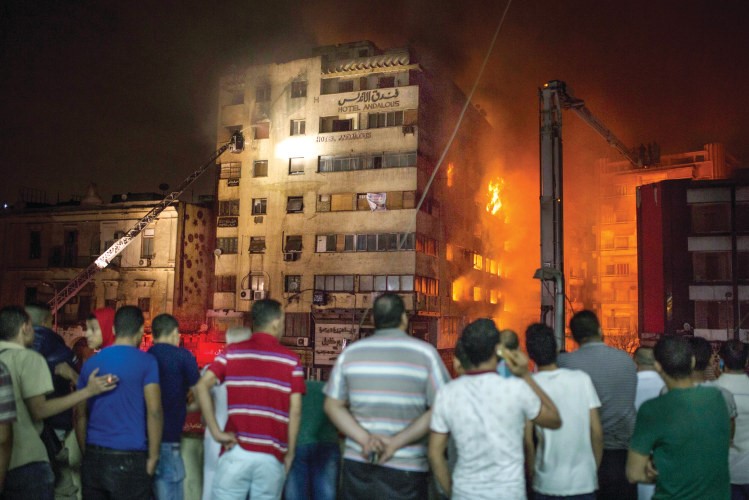 تجدد الحريق في فندق الاندلس بالعتبة اپ