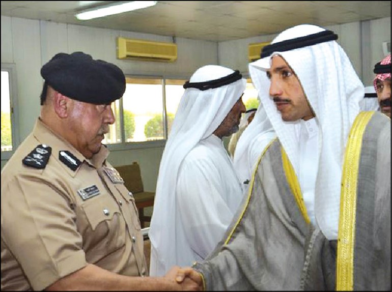 رئيس مجلس الامة مرزوق الغانم يقدم واجب العزاء في الشهيد عبدالله الدوسري لوكيل الداخلية الفريق سليمان الفهد