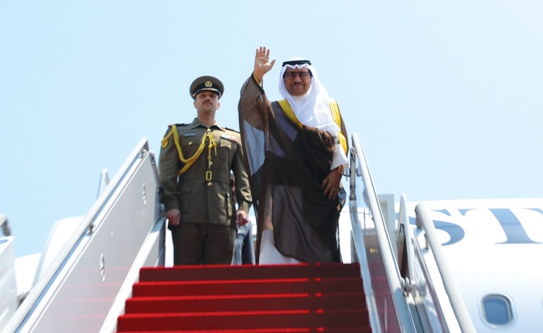 سمو الشيخ جابر المبارك مغادرا كوريا الجنوبية﻿
