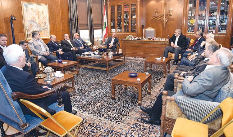 رئيس مجلس النواب نبيه بري في لقاء الاربعاء النيابي في عين التينة محمود الطويل