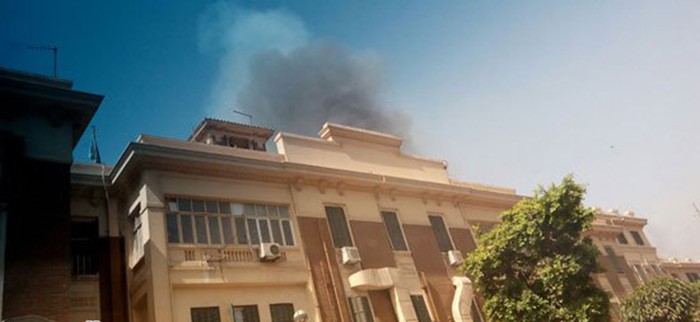 إصابة 5 أشخاص في حريق مبنى محافظة القاهرة