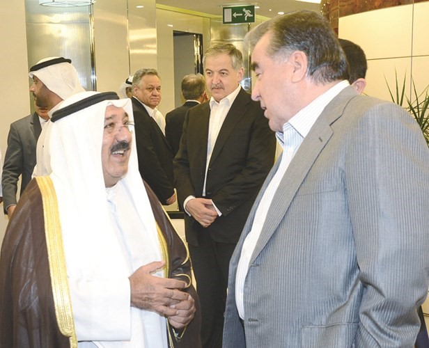 الشيخ ناصر صباح الاحمد مرحبا برئيس طاجيكستان امام علي رحمان 