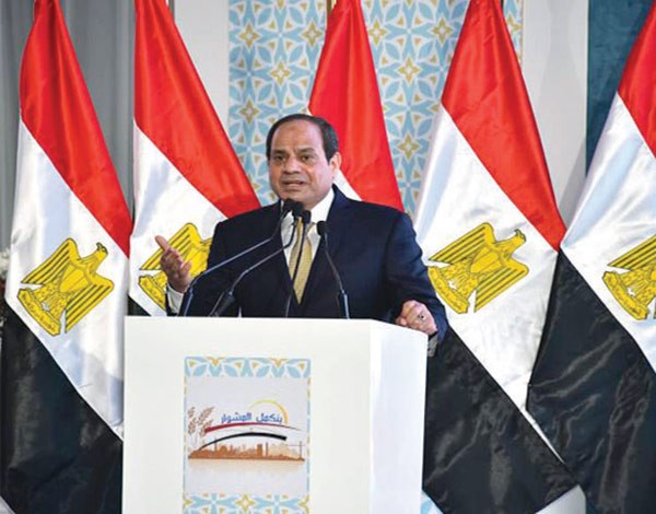 الرئيس عبدالفتاح السيسي متحدثا خلال تدشين المشاريع الجديدة