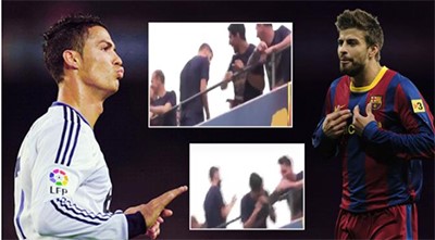 بالفيديو.. بيكيه يقلّد رونالدو ... ميسي وسواريز يغرقان في الضحك