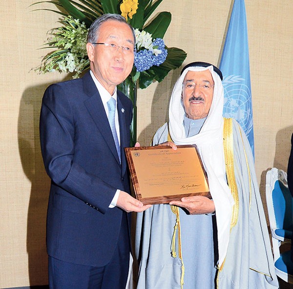 صاحب السمو الامير الشيخ صباح الاحمد وبان كي مون