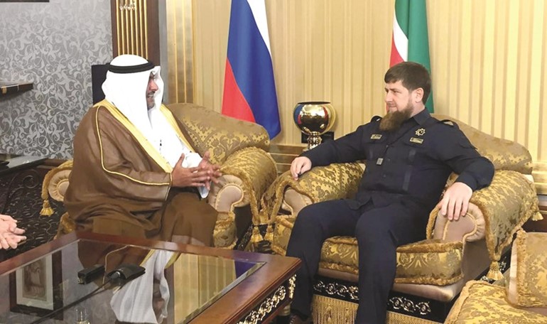 الشيخ ثامر العلي مع الرئيس الشيشاني رمضان قاديروف 