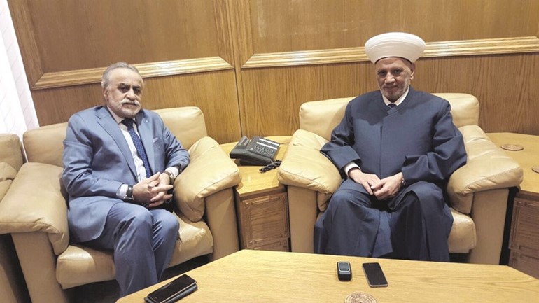 جانب من لقاء الحاج حسان حوحو مع سماحة مفتي لبنان عبداللطيف دريان ﻿