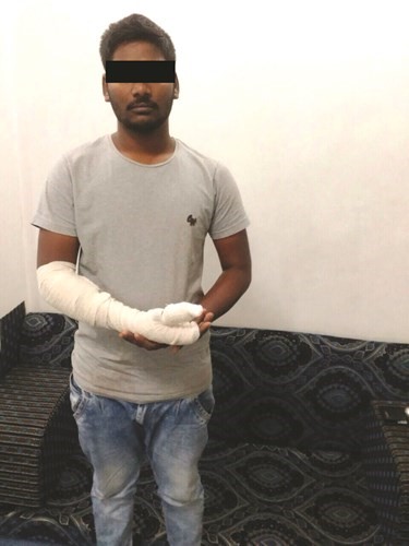 السائق الهندى المصاب 
