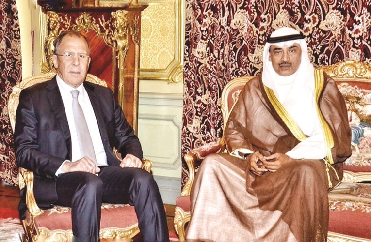 الشيخ صباح الخالد خلال اللقاء مع سيرغي لافروف ﻿
