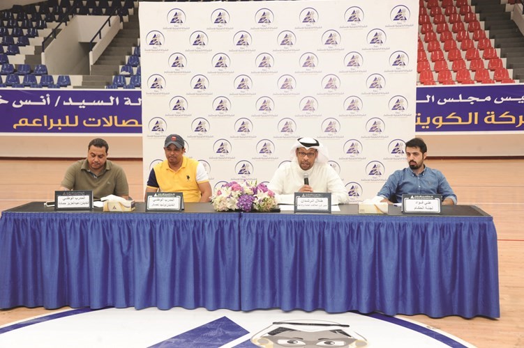 طلال الرشدان خلال المؤتمر الصحافي والى جانبه النصار وحمادة وفؤاد