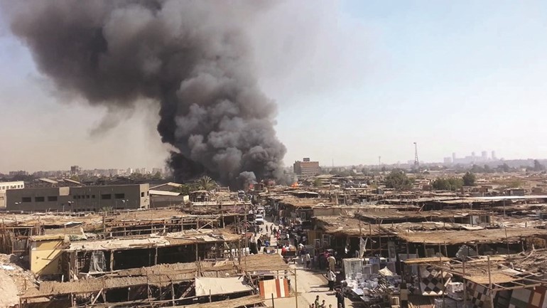 حريق كبير بسوق التونسي في «السيدة عائشة»