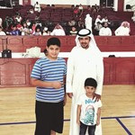 سعد المطيري مع ابنه تركي واحد الفائزين ﻿