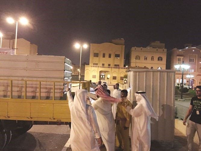 رفع اكشاك جمع التبرعات المخالفة 