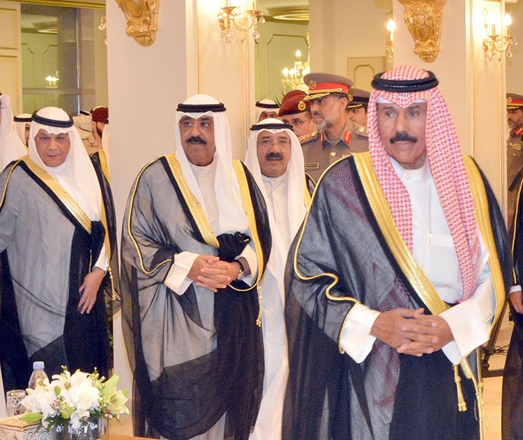 سمو ولي العهد الشيخ نواف الاحمد والشيخ مشعل الاحمد والشيخ ناصر صباح الاحمد والشيخ خالد الجراح