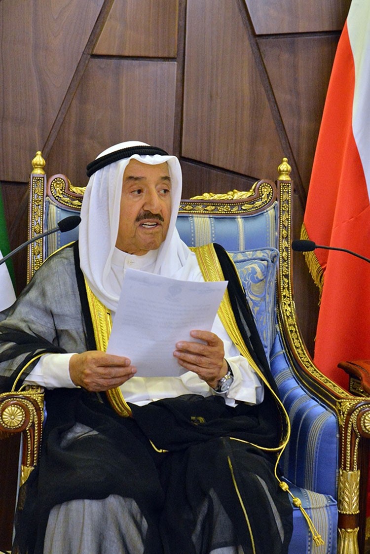 صاحب السمو الامير الشيخ صباح الاحمد خلال القائه كلمته