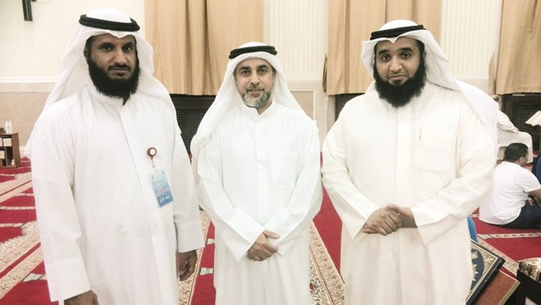 حسين العنزي وصباح اليعقوب ومحمد الختلان عقب المؤتمر الصحافي﻿
