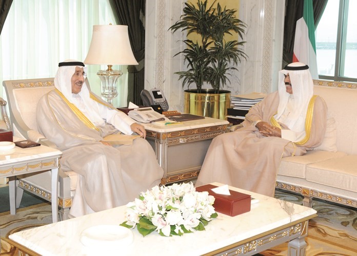 سمو ولي العهد الشيخ نواف الاحمد مستقبلا ماحمد الجسار ﻿