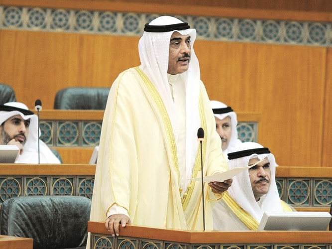 النائب الاول لرئيس مجلس الوزراء ووزير الخارجية الشيخ صباح الخالد يلقي كلمة الحكومة في ختام دور الانعقاد