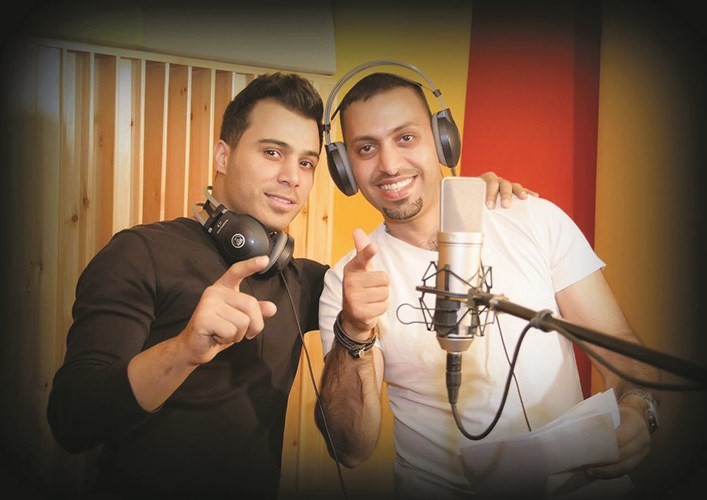 ماهر مع حسين السلمان اثناء تسجيل الديو﻿