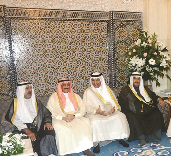 سمو الشيخ ناصر المحمد وسمو رئيس الوزراء الشيخ جابر المبارك والشيخ د ابراهيم الدعيج والشيخ ناصر صباح الاحمد ﻿