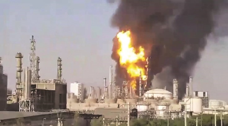 صورة عن التلفزيون للحريق
