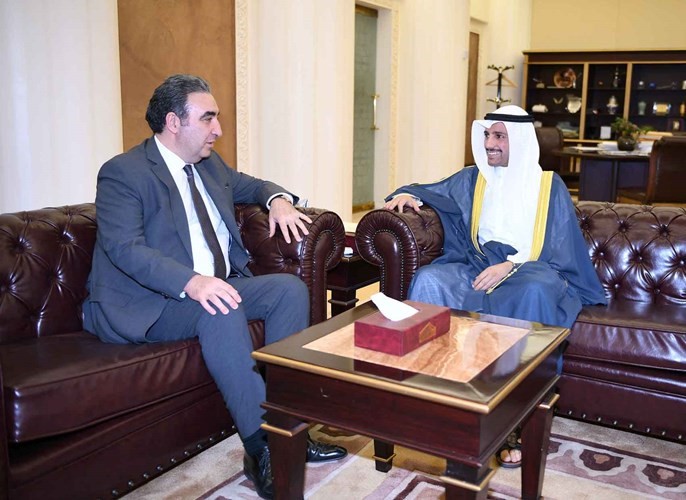 الرئيس الغانم مع سفير جمهورية اذربيجان 