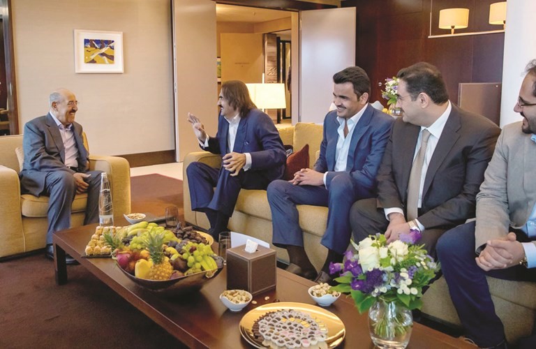 صاحب السمو الامير خلال استقباله صاحب السمو الامير الوالد الشيخ حمد بن خليفة ال ثاني﻿