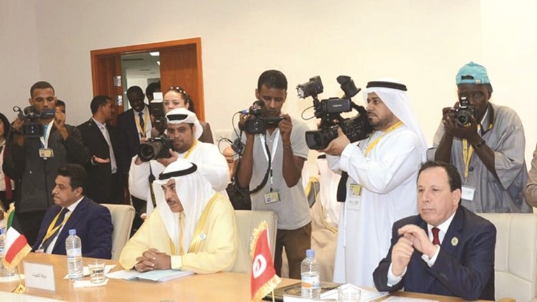الشيخ صباح الخالد خلال مشاركته في اجتماعات وزراء الخارجية العرب ﻿