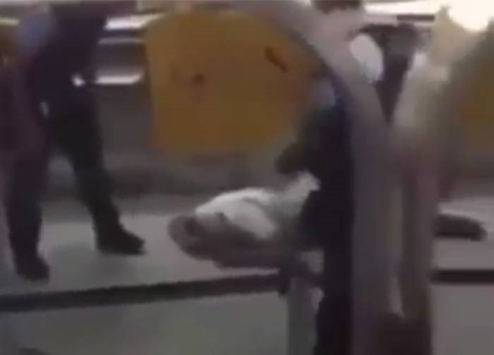 بالفيديو.. عربي يضرب الشرطة في مطار فرانكفورت بعد إهانتهم زوجته 
